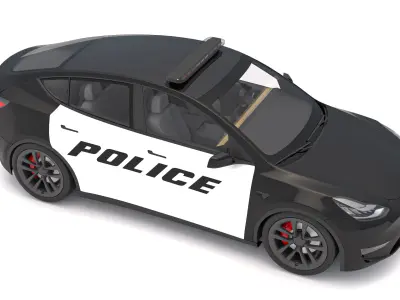 Tesla Police Car Collection 3D model
