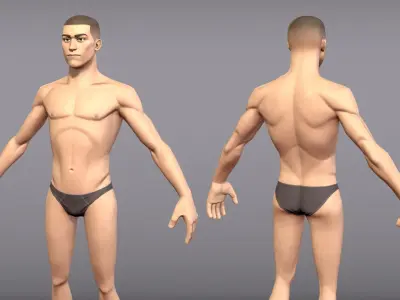 Game ready male character Titus Low-poly 3D model