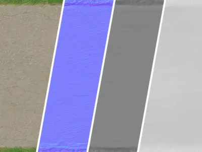 Asphalt Materials 01- By Grass - Sbsar Pbr 4k Seamless Texture