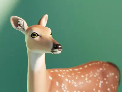 Deer stylized Low-poly 3D model