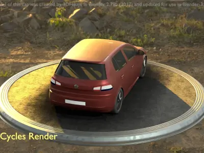 City Car 80 Compact Class Type-C Brown Low-poly 3D model