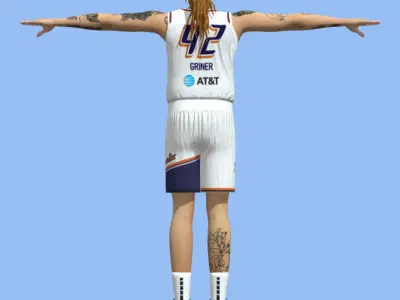 T-Pose Rigged Brittney Griner WNBA 3D model