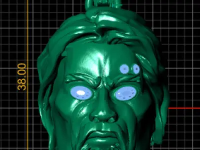 GOLDEN FACE PENDANT 3D PRINTABLE MODEL  3D print model
