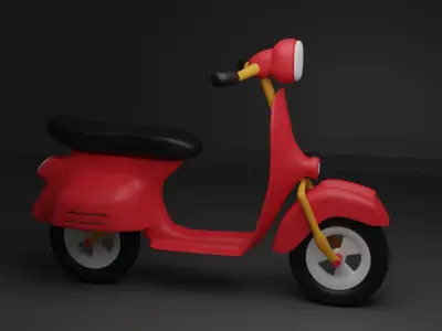 Toy Scoter Low-poly 3D model