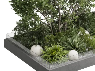 Plants Behind Galss 05 - outdoor garden set 163 Low-poly 3D model