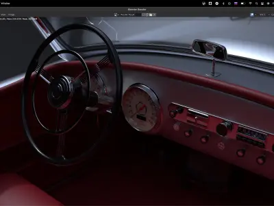 Silver Vintage Car  Low-poly 3D model