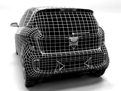 KIA PICANTO 3DOOR LOWPOLY Low-poly 3D model