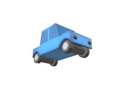 Cartoon Car v1 001 Low-poly 3D model