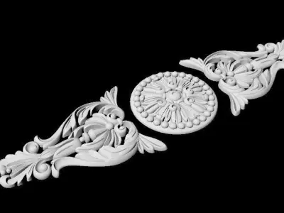 Central decor ornament for furniture 3D model 667