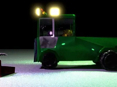 Low Poly Truck zombie Low-poly 3D model