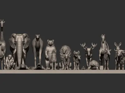 Animal Kingdom Wildlife set STL Files 3D Printable model 3D print model