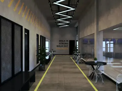 REALISTIC GYM INTERIOR 3D model