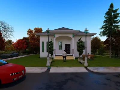 3 Bedroom  modern House Model Low-poly 3D model