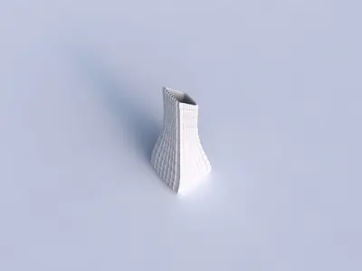 Vase squeezed and bent rectangle with strange tiles 3D print model