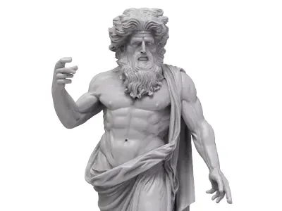 Zeus Greek God Statue - High Detail 3D Printable Sculpture 3D print model