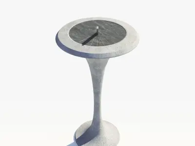 Marble Sundial And Concrete Plinth 3D model