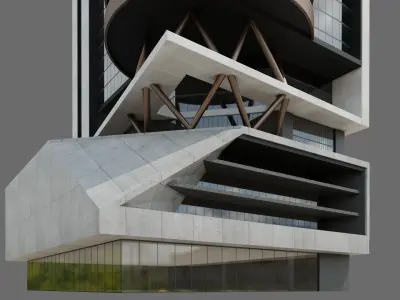 High-Rise building ID008 Free 3D model