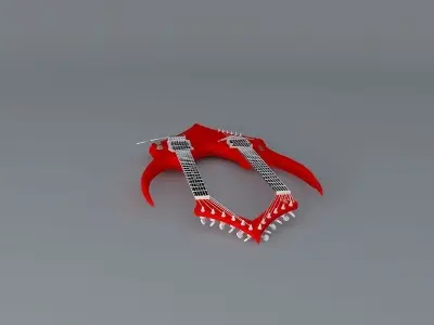 The Devils double neck guitar Free 3D model