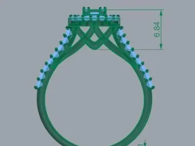Baguette Diamond Ring 3D print model