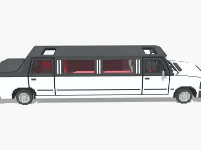 Voxel Limo Car Low-poly 3D model