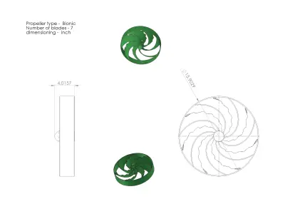 Bionic propeller for Submarines Yachts and Ships 3D print model