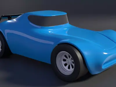 Cartoon Racing Car 3D model