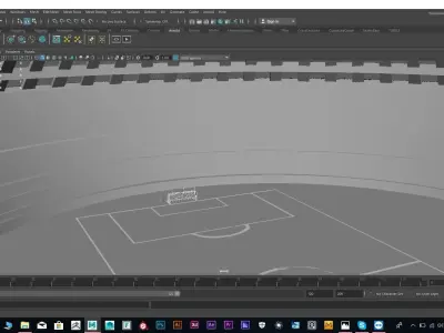 FootBall Stadium full Model with audience 3D model