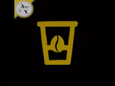 Simple Coffee Cup Symbol - 2D Art Free 3D print model 5