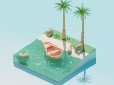 Cartoon scene Free 3D model