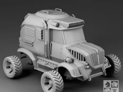 Futuristic armored vehicle 3D print model