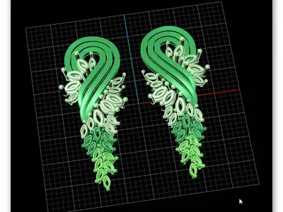 free marquise jewelry earring Free 3D print model