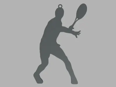 Tennis Key Ring Chain 01 Low-poly 3D model