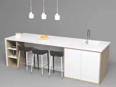 Luxury Kitchen Ellitia Kitchen Island 2 3D model