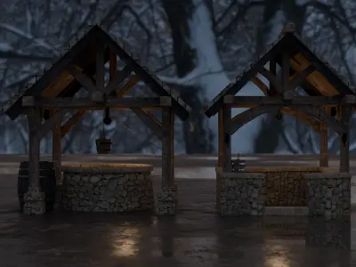 Medieval Well  Low-poly 3D model