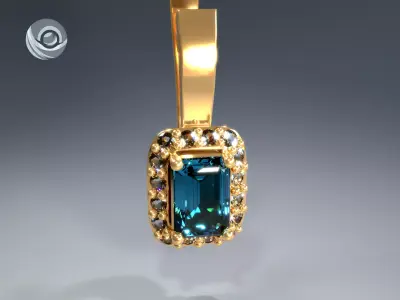 Earrings with Blue Topaz Free 3D print model