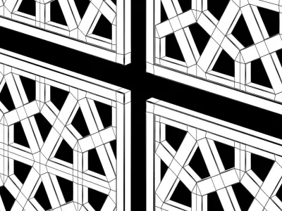 Arabic Islamic pattern decorative gold plaster 3D model