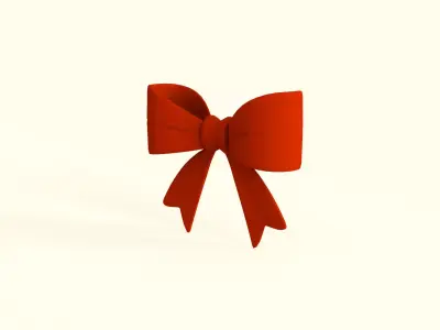 Prop135 Red Bow Low-poly 3D model