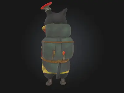 Cat Adventurer  Whimsical Explorer Character for Fantasy  3D model