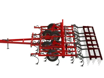 WG 0038 - Field cultivator 8m Low-poly 3D model