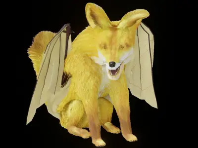 Fantasy Golden Crowned-Flying Fox 3D model