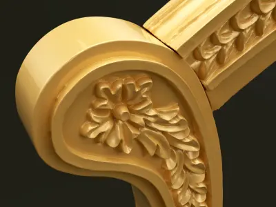 Classic Style Wooden Bed Crown for CNC 3D model