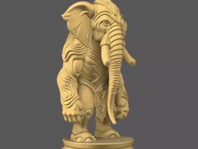 Organic Elephant Chess Piece STL File 3D print model