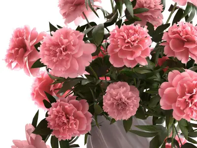 Bouquet pink Peonies  peony 3D model