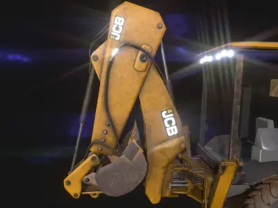 JCB Backhoe Loader model Low-poly 3D model 3D model