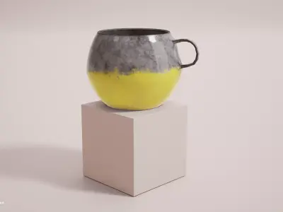 Hand Made Artisan Mug Cup - PBR Game Ready - Free low-poly 3D model
