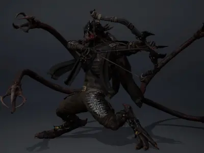 Mist Archer Tentacle Low-poly 3D model