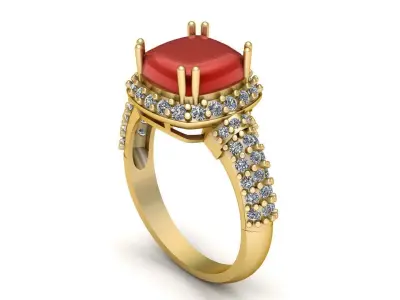 Women Fashion Diamond Ring 3d Printable Model 3D print model