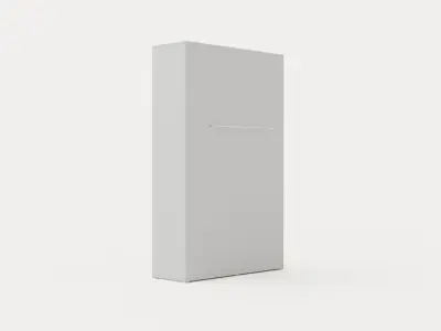 Compact Bed Cabinet Vertically 120x200 White Low-poly 3D model