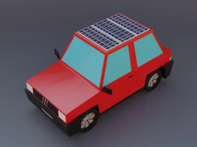 Solar Car Low-poly 3D model