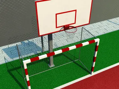 Multi sport court centrum pack 3D model